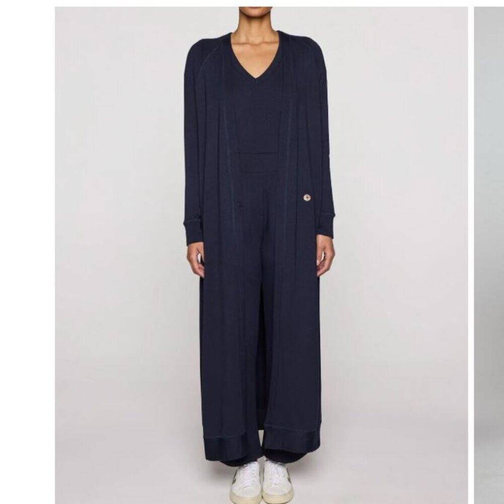 New Bleusalt The Duster Navy Blue Cardigan Longline Sweater Sz 2 (M)